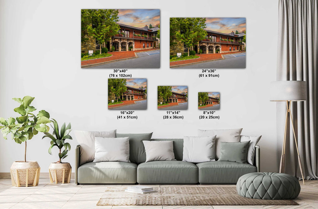 Tranquil Entry: Welcoming Vibes at the Spa Entrance of Old Edwards Inn Wall Art Metal Canvas Print Historic Highlands North Carolina