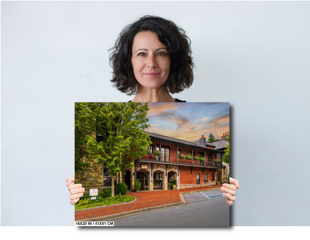 Tranquil Entry: Welcoming Vibes at the Spa Entrance of Old Edwards Inn Wall Art Metal Canvas Print Historic Highlands North Carolina