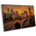 Minneapolis Old Stone Arch Bridge Sunset: Downtown Photography Wall Art