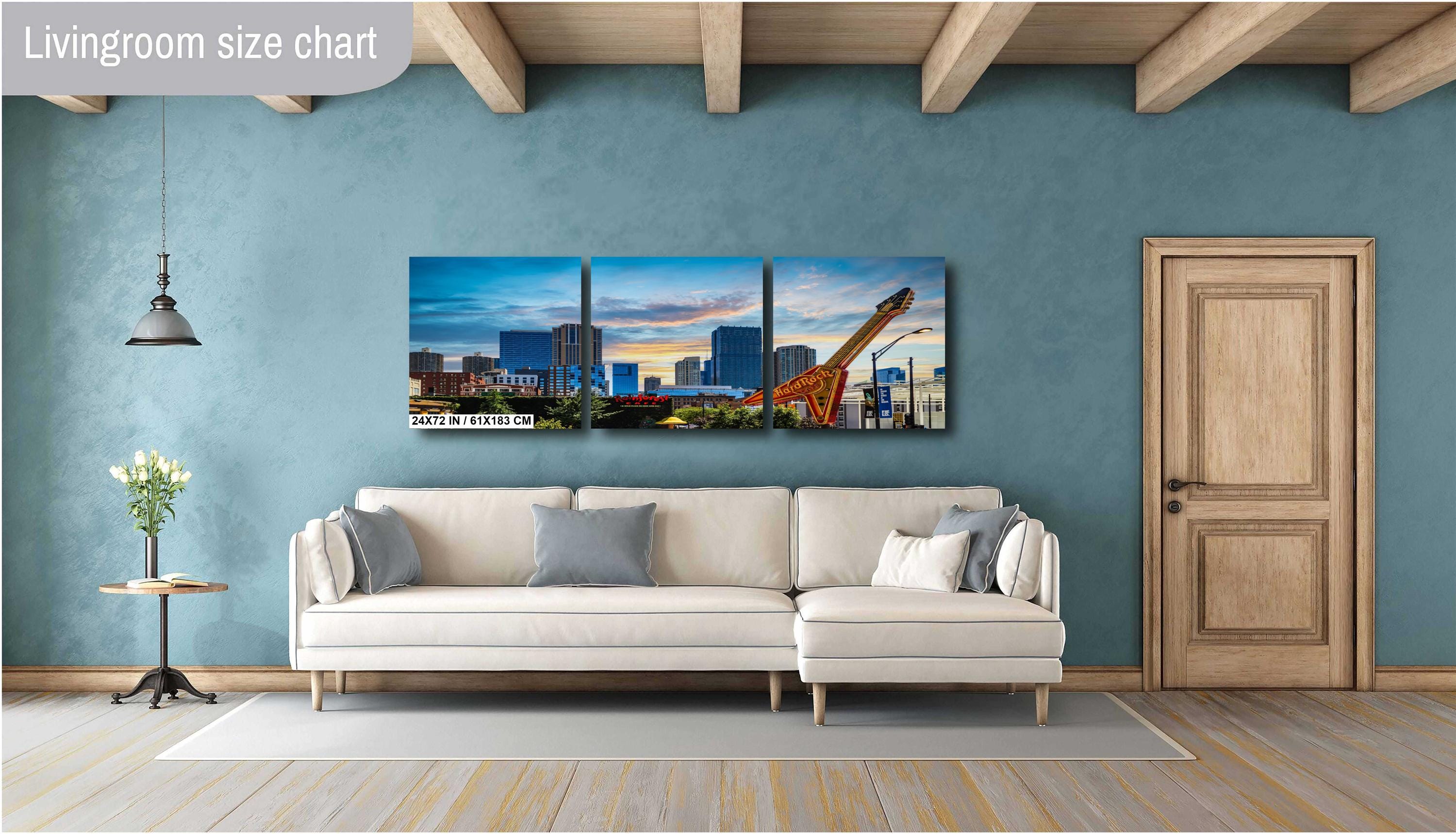 Chicago Hard Rock Cafe Flying V Guitar Illinois Skyline Photography Wall Art