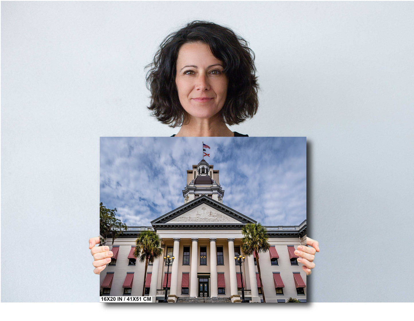 Tallahassee's Beacon: Florida State Capitol in Tallahassee, Florida Wall Art Metal Canvas Print Historic Architecture Home Decor