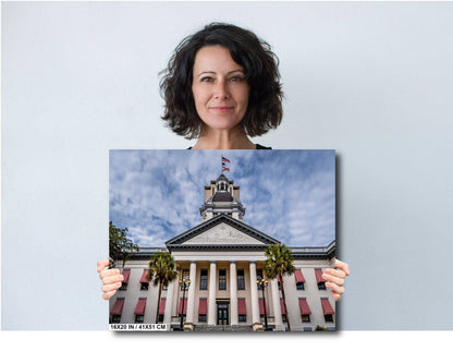 Tallahassee's Beacon: Florida State Capitol in Tallahassee, Florida Wall Art Metal Canvas Print Historic Architecture Home Decor