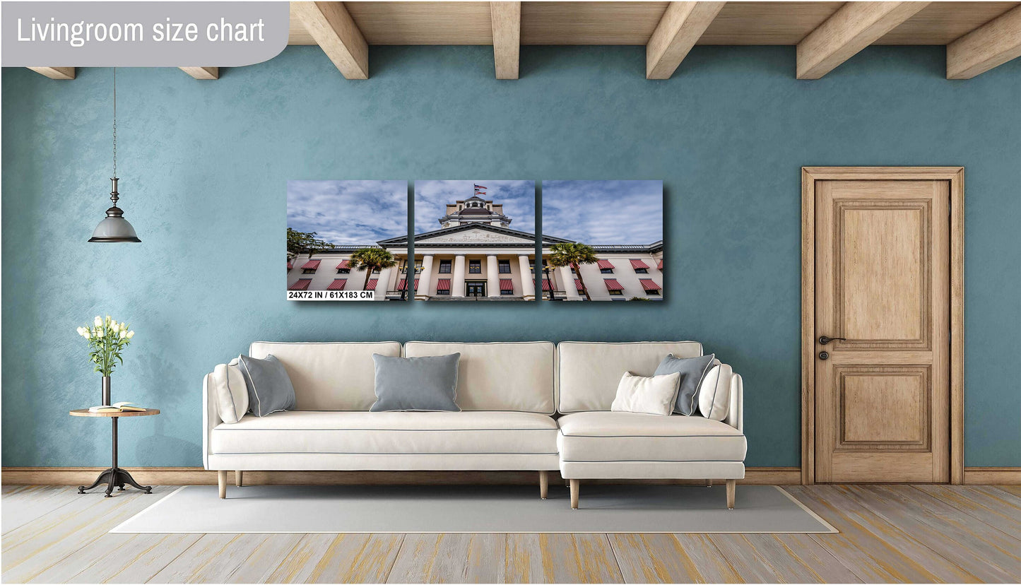 Tallahassee's Beacon: Florida State Capitol in Tallahassee, Florida Wall Art Metal Canvas Print Historic Architecture Home Decor