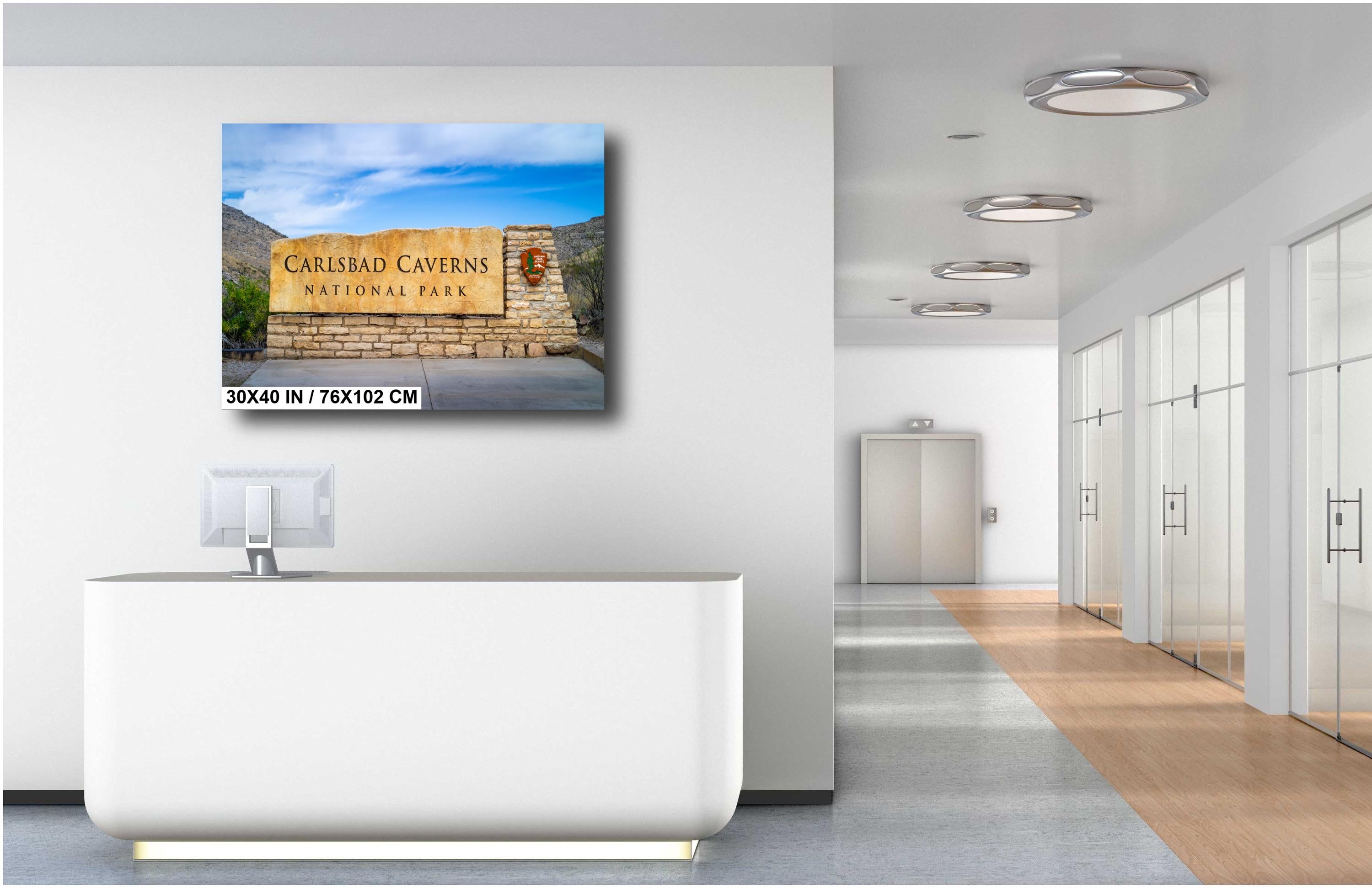Carlsbad Caverns Sign Print: New Mexico National Park Wall Art
