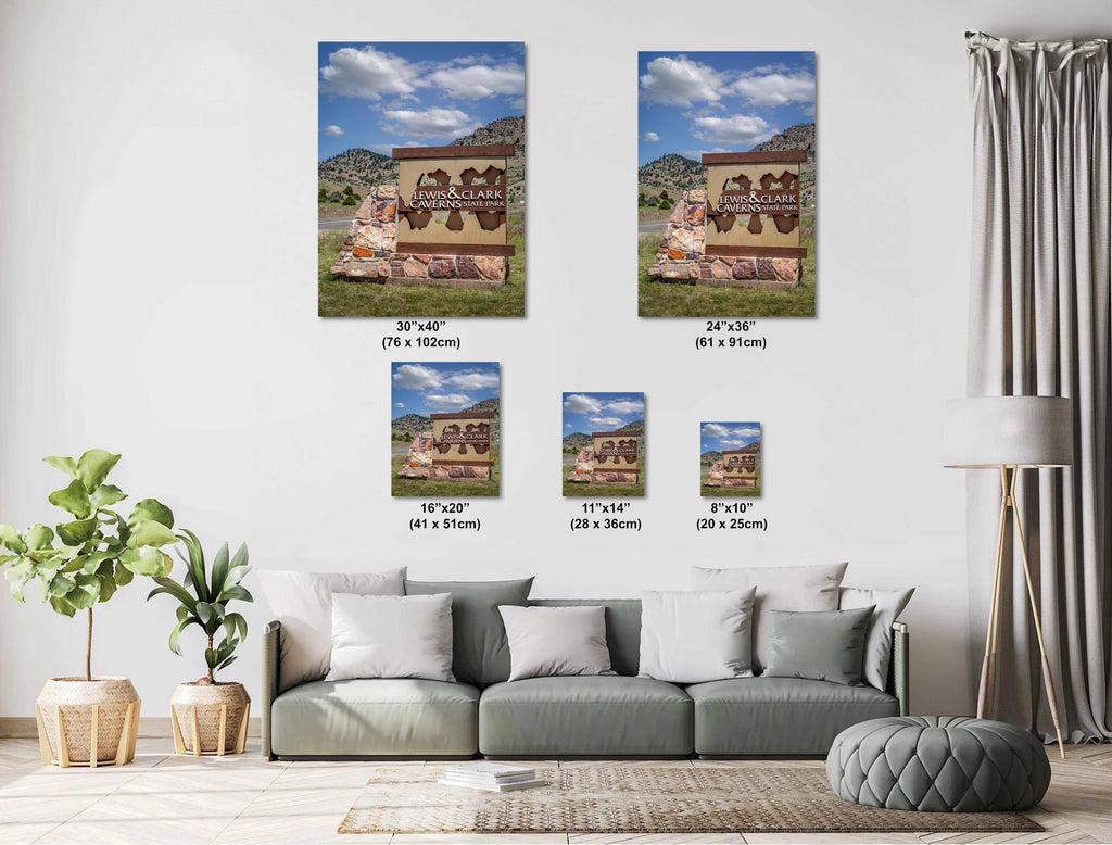 Lewis & Clark Caverns Sign - Montana State Park Wall Art