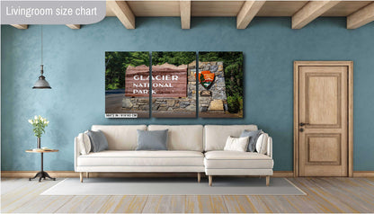 Glacier National Park Sign Photo Print: Montana Landscape Wall Art