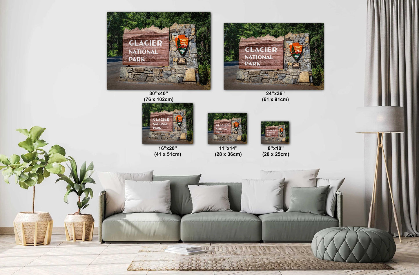 Glacier National Park Sign Photo Print: Montana Landscape Wall Art