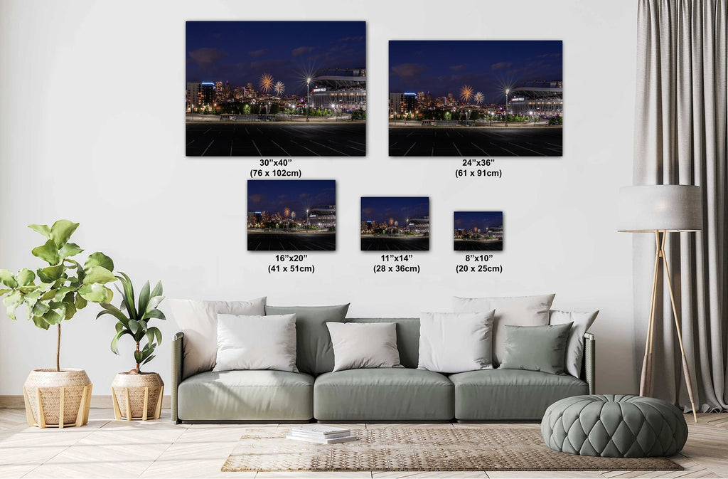 Fireworks Over Denver: Empower Field Mile High Stadium Broncos Home Town Colorado Wall Art