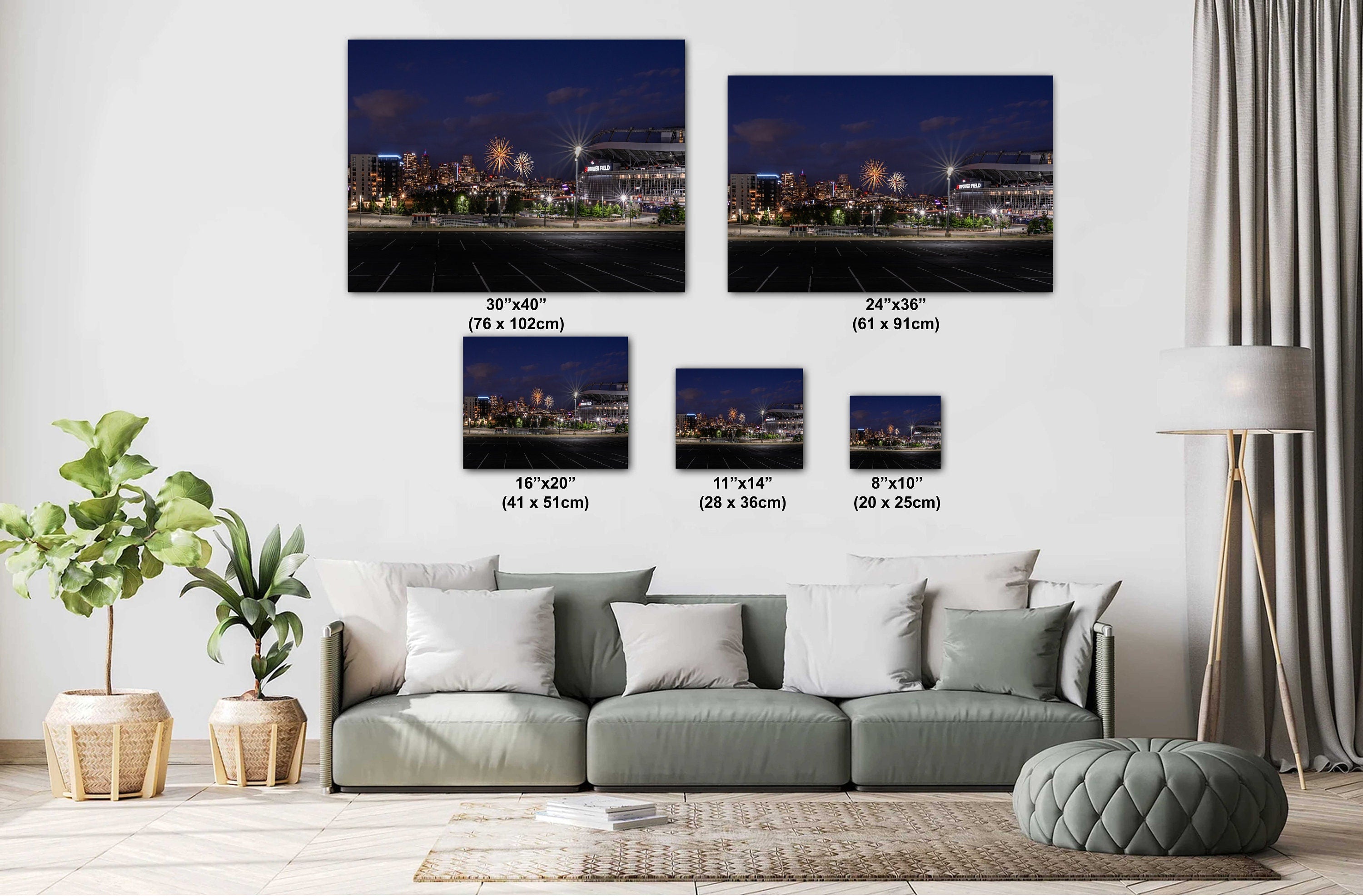 Fireworks Over Denver: Empower Field Mile High Stadium Broncos Home Town Colorado Wall Art