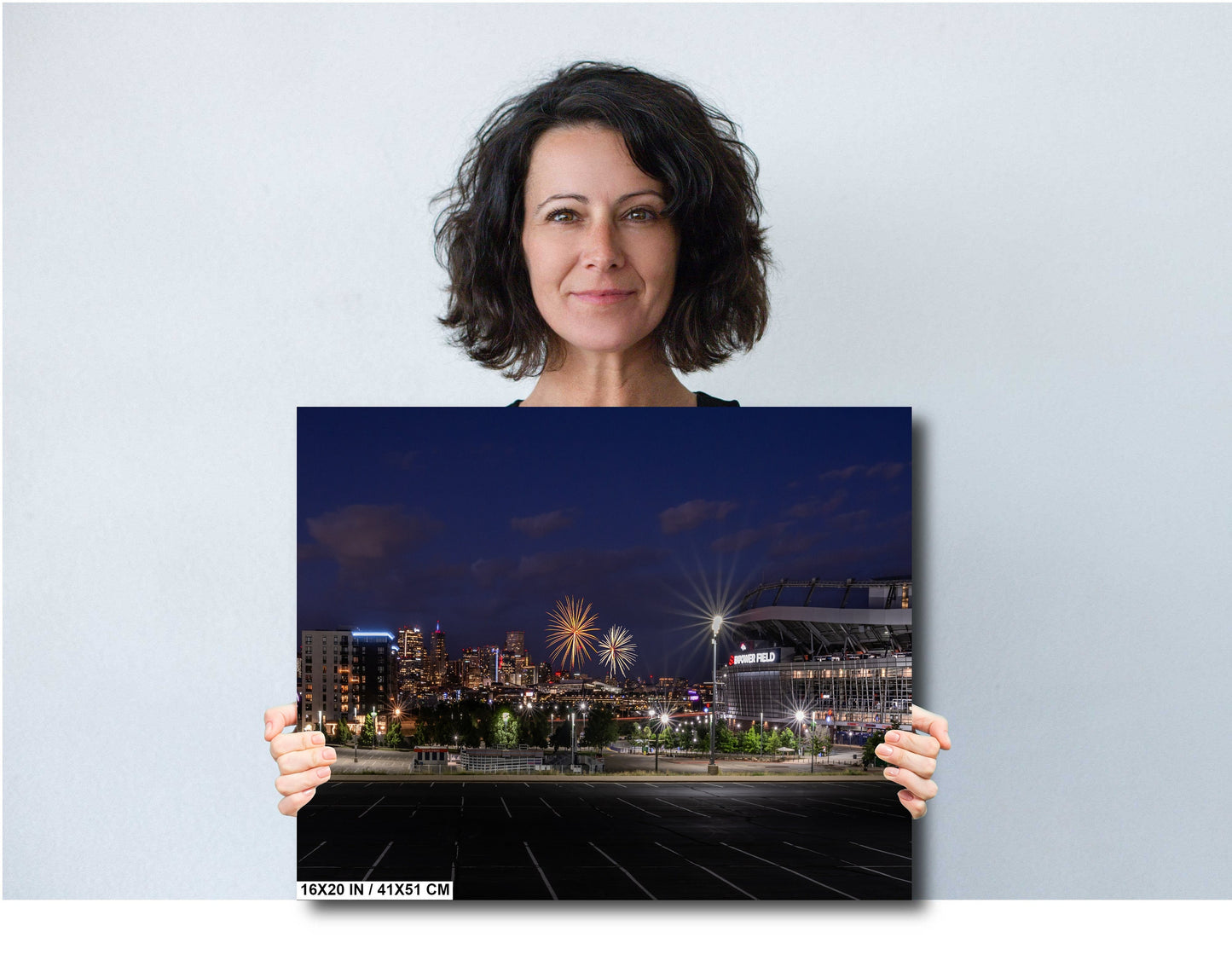 Denver Fireworks Wall Art – Broncos Stadium Decor | Mile High Fireworks Print Canvas