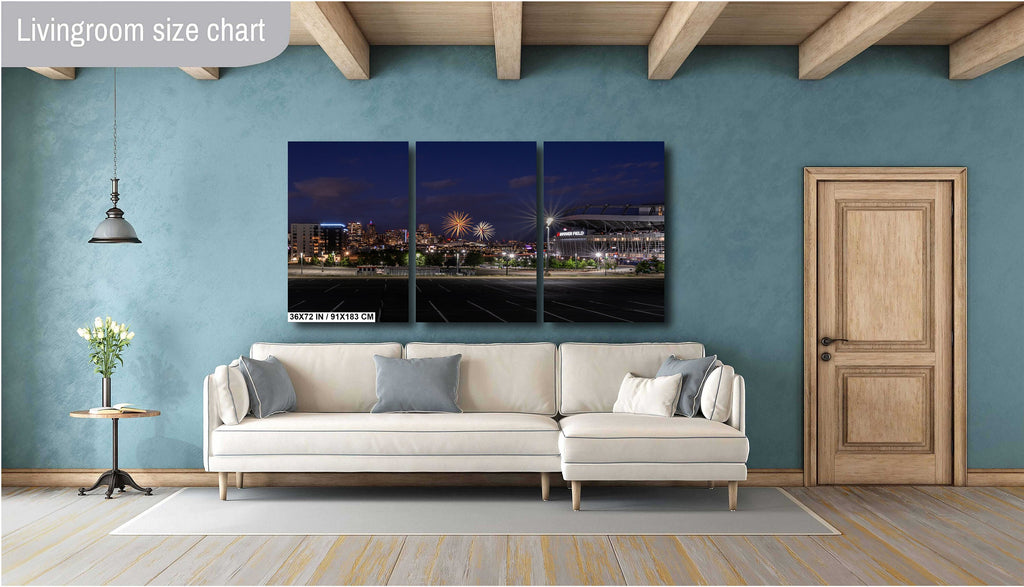 Fireworks Over Denver: Empower Field Mile High Stadium Broncos Home Town Colorado Wall Art