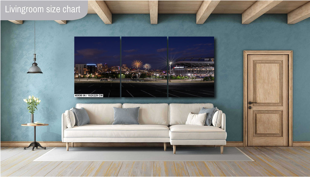 Fireworks Over Denver: Empower Field Mile High Stadium Broncos Home Town Colorado Wall Art