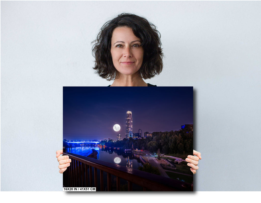 Minneapolis Super Moon: Downtown Minnesota Photography Wall Art