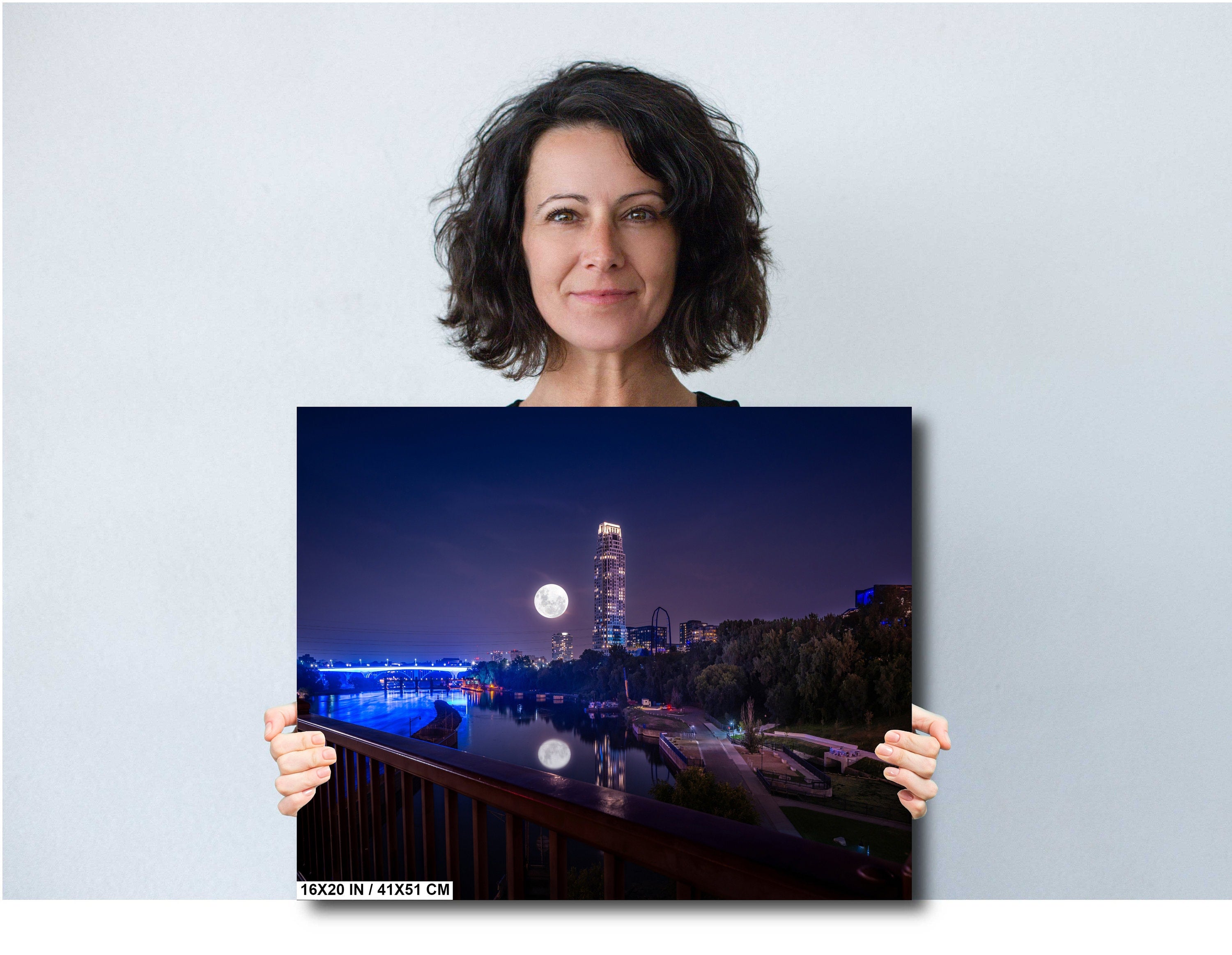 Minneapolis Super Moon: Downtown Minnesota Photography Wall Art