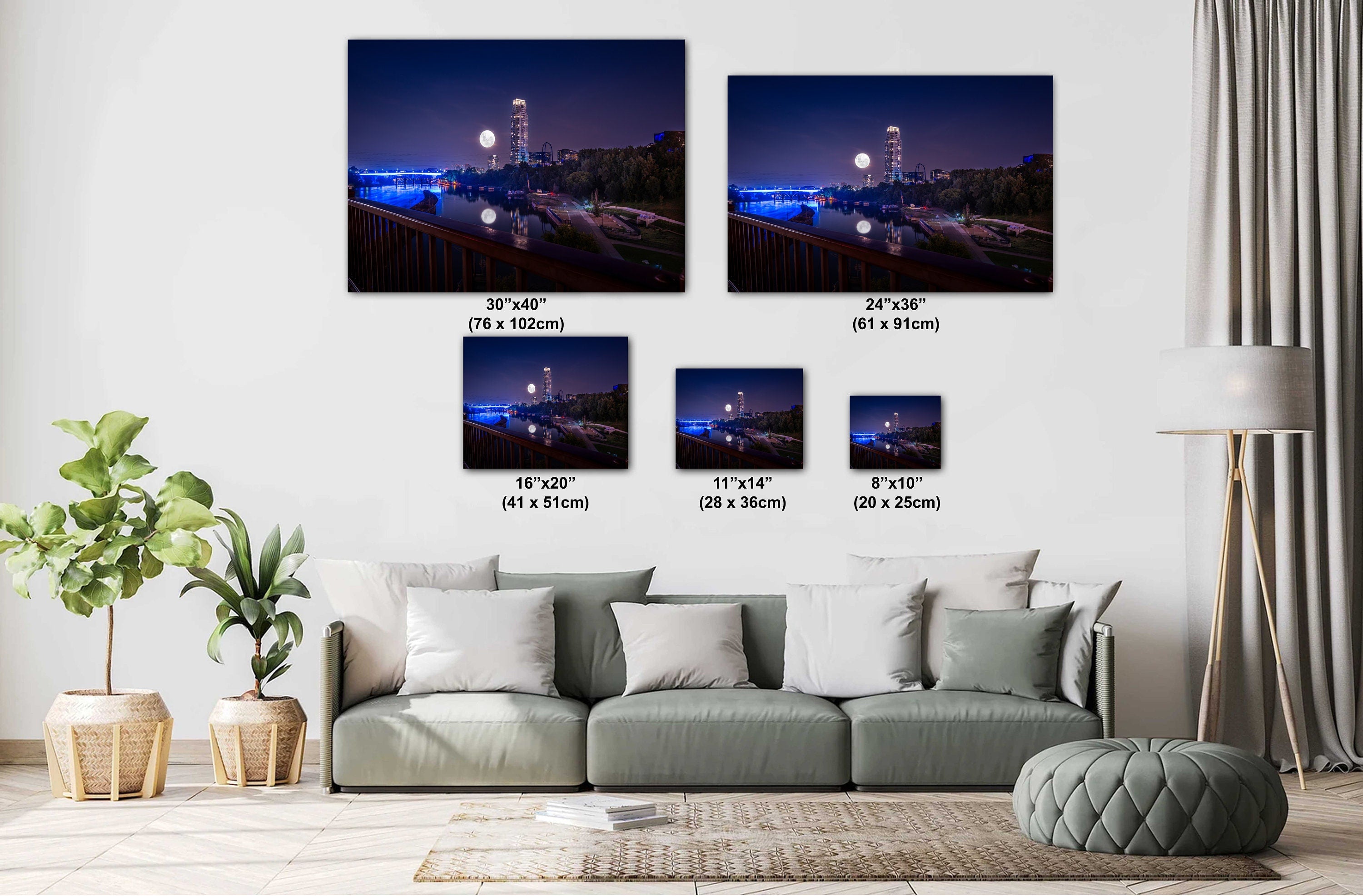 Minneapolis Super Moon: Downtown Minnesota Photography Wall Art