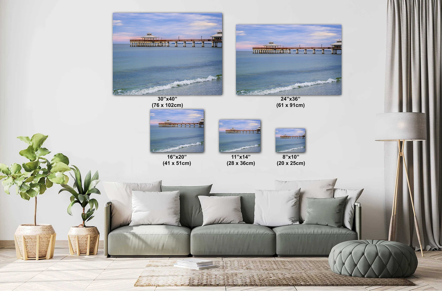 Before The Storm: Old Fishing Pier in Fort Myers Beach, Florida Wall Art Metal Acrylic Print Florida Seascape Home Decor
