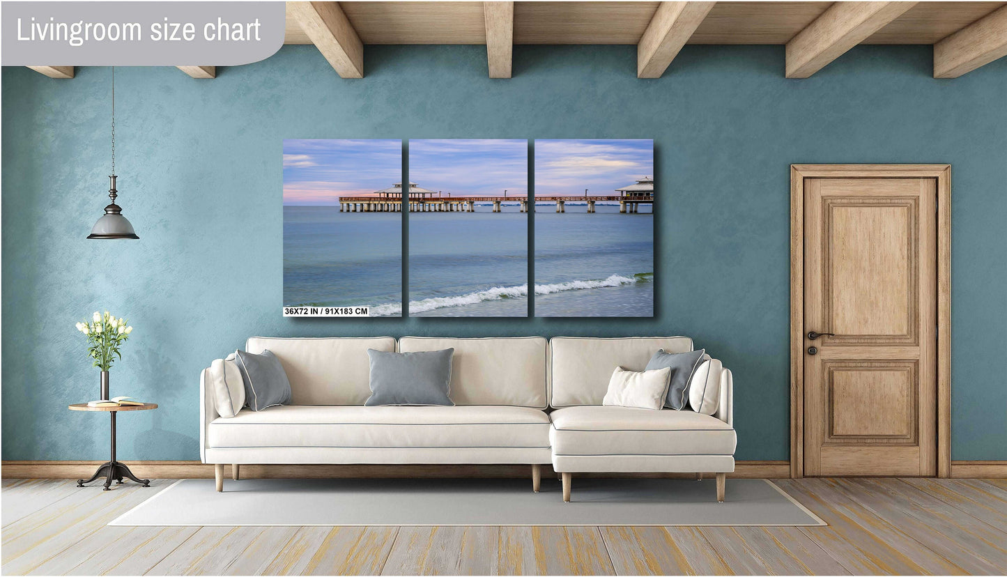 Before The Storm: Old Fishing Pier in Fort Myers Beach, Florida Wall Art Metal Acrylic Print Florida Seascape Home Decor