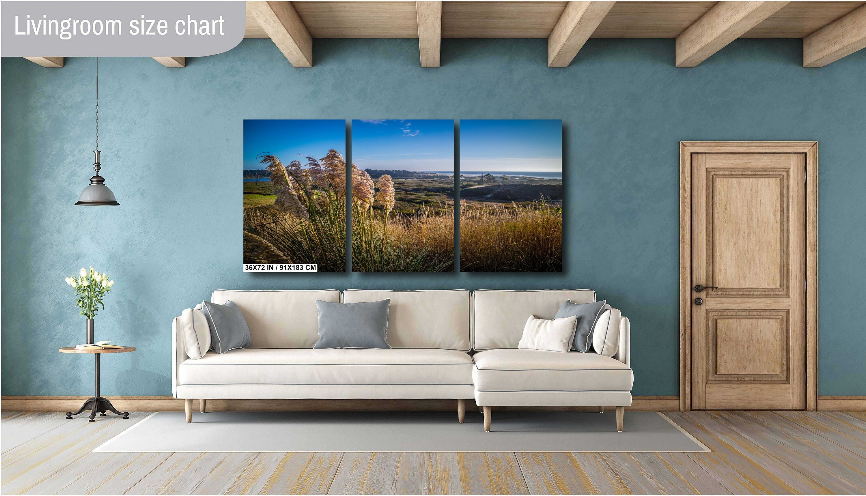 Pampas Grass Field Print: Heceta Head Oregon Coast Wall Art