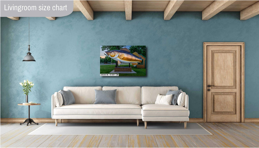 Mille Lacs Lake Fish Statue: Minnesota Historical Photography Wall Art