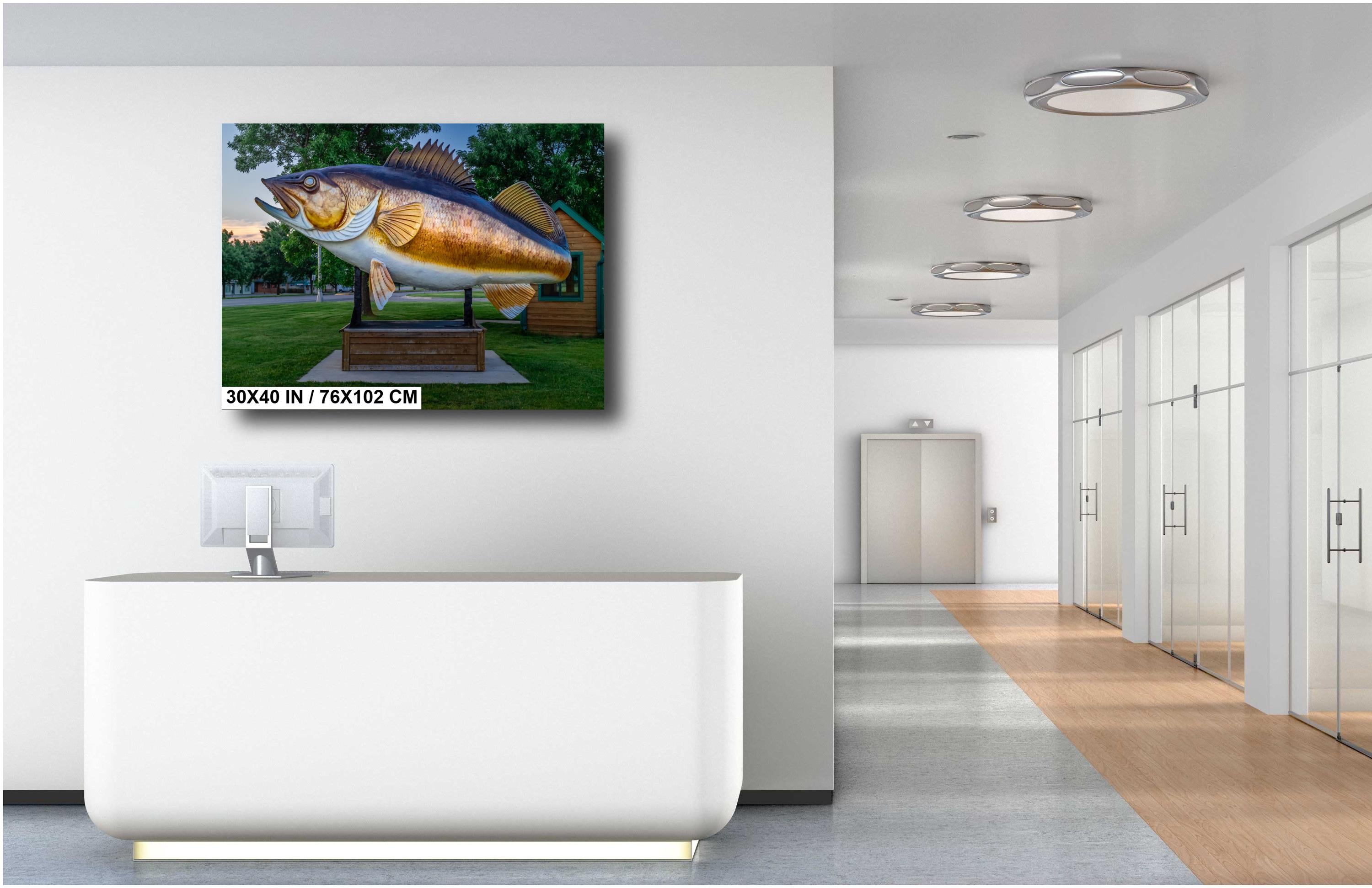 Mille Lacs Lake Fish Statue: Minnesota Historical Photography Wall Art