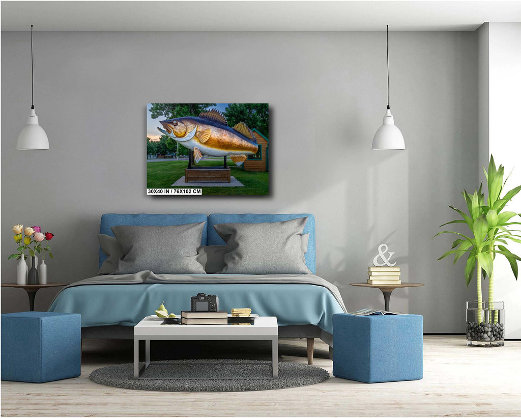 Mille Lacs Lake Fish Statue: Minnesota Historical Photography Wall Art