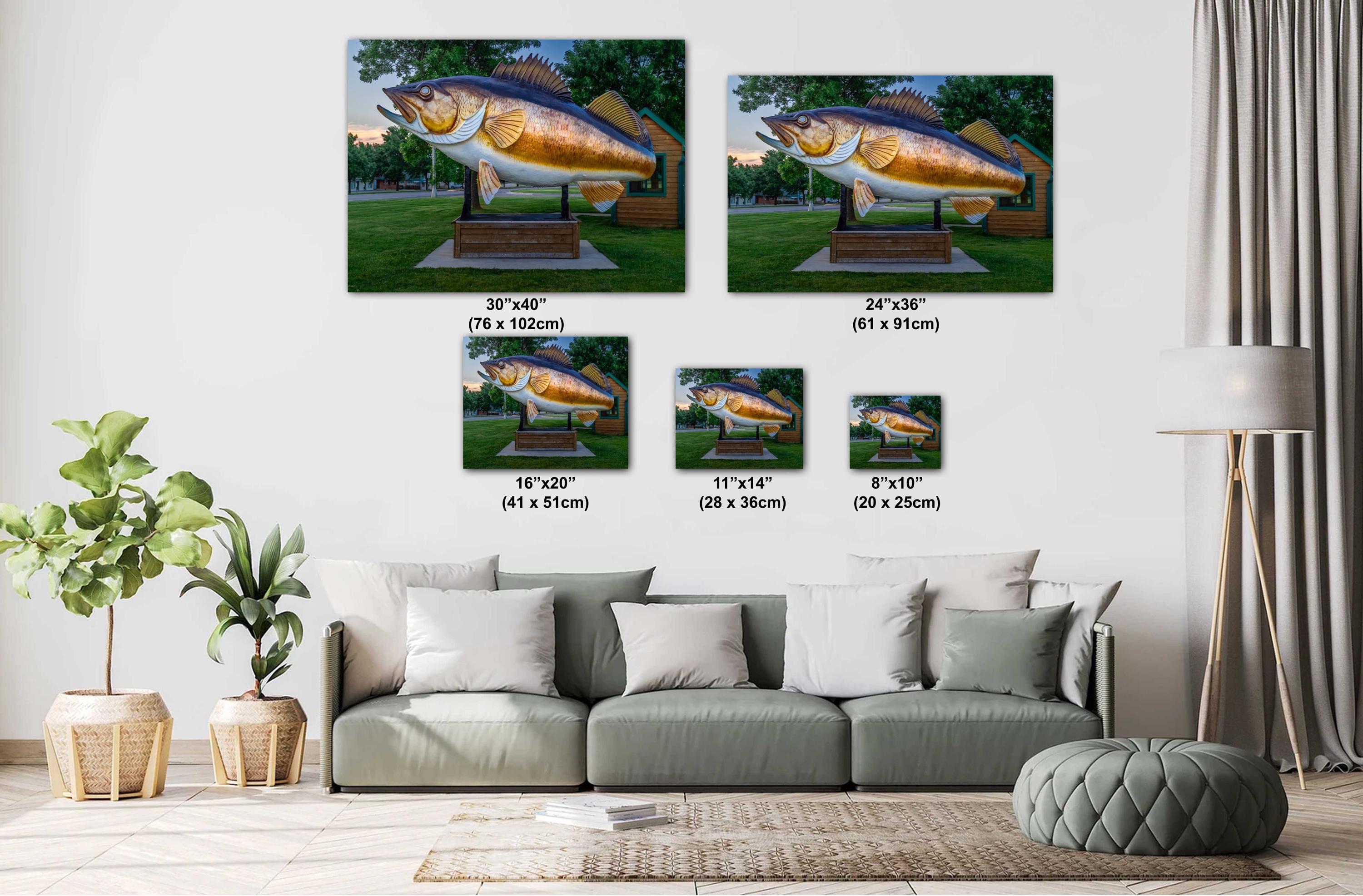 Mille Lacs Lake Fish Statue: Minnesota Historical Photography Wall Art