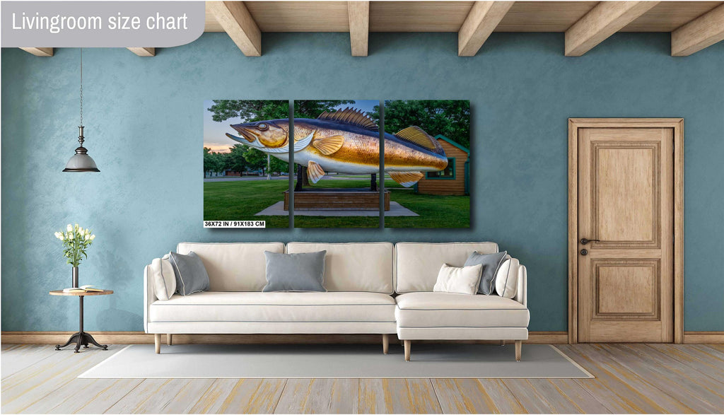 Mille Lacs Lake Fish Statue: Minnesota Historical Photography Wall Art