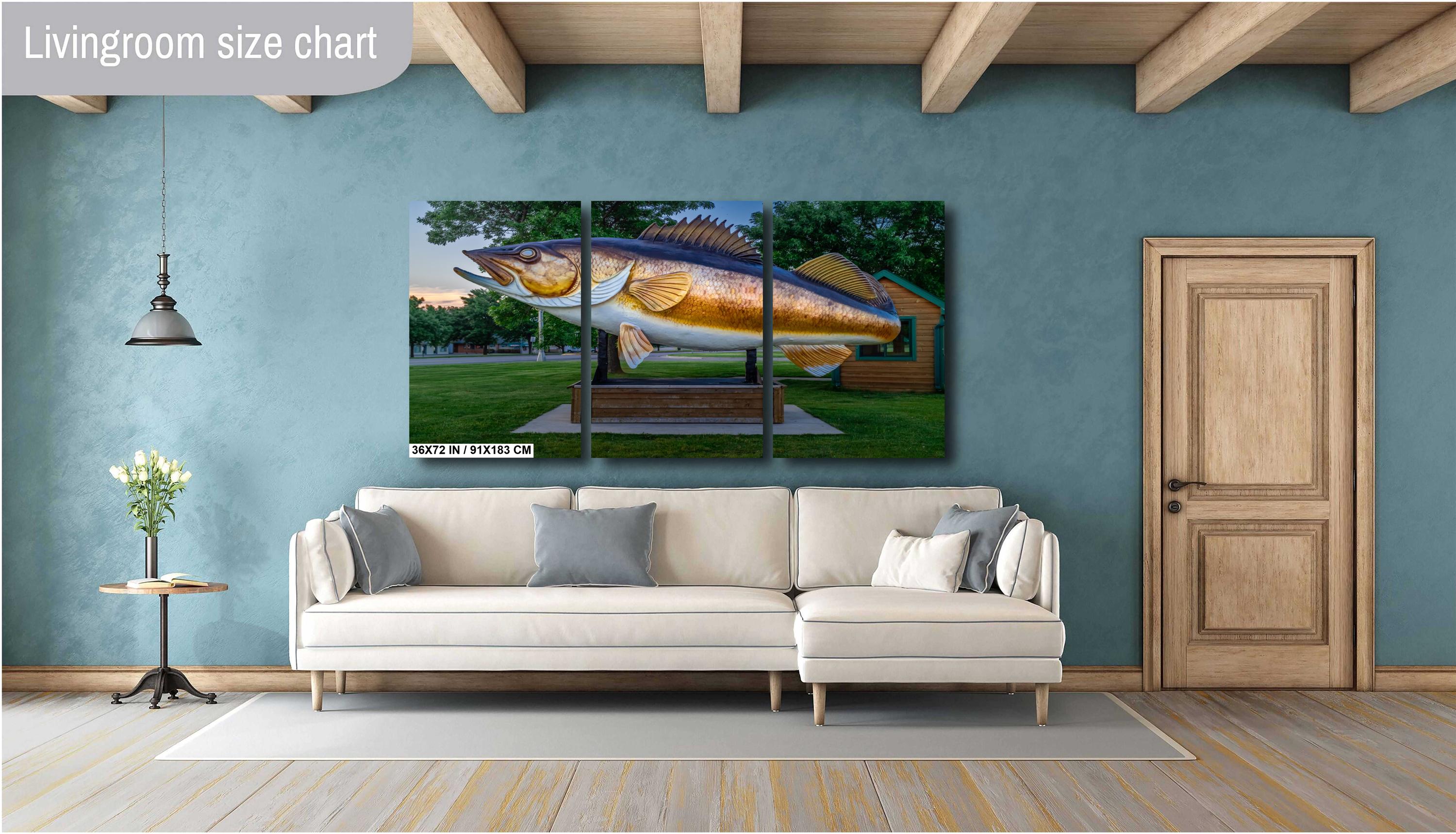 Mille Lacs Lake Fish Statue: Minnesota Historical Photography Wall Art