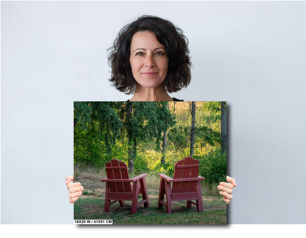 Adirondack Chairs Print: Portland Forest Greenery Wall Art