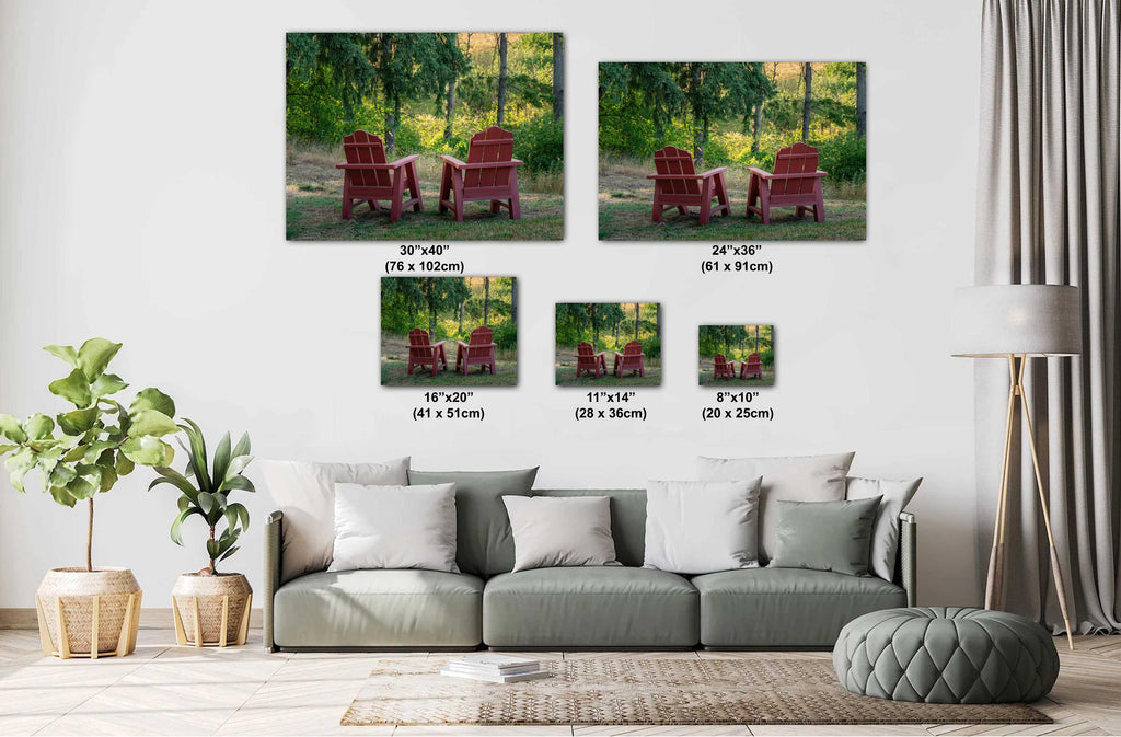 Adirondack Chairs Print: Portland Forest Greenery Wall Art