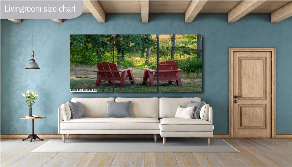 Adirondack Chairs Print: Portland Forest Greenery Wall Art