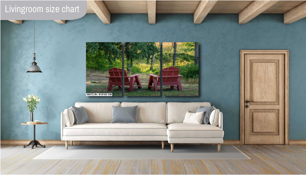 Adirondack Chairs Print: Portland Forest Greenery Wall Art