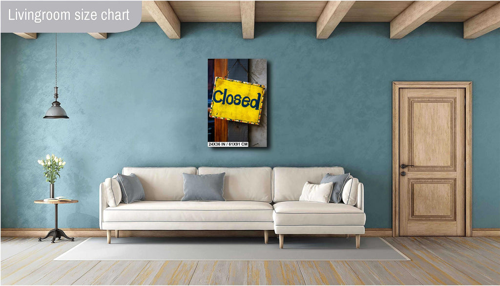 Vintage Closed Sign: Wall Art Print Capturing Closed Wooden Sign in Detail Metal Vintage Wooden Signage NC Aluminum/Acrylic/Metal/Canvas