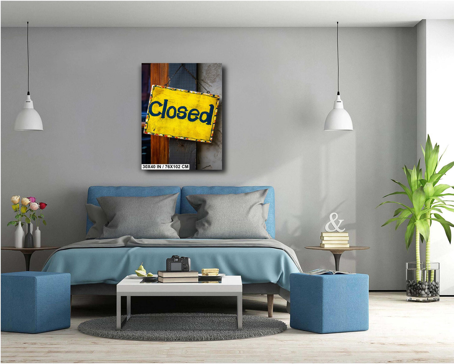 Vintage Closed Sign: Wall Art Print Capturing Closed Wooden Sign in Detail Metal Vintage Wooden Signage NC Aluminum/Acrylic/Metal/Canvas