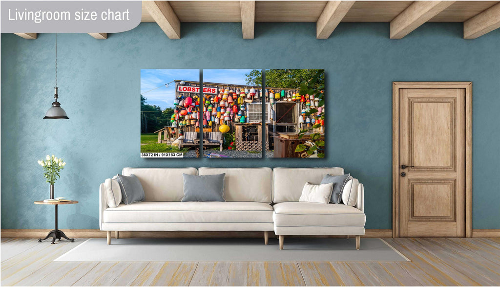 Bar Harbor Maine Print: Happy Clam Shack with Colorful Buoys