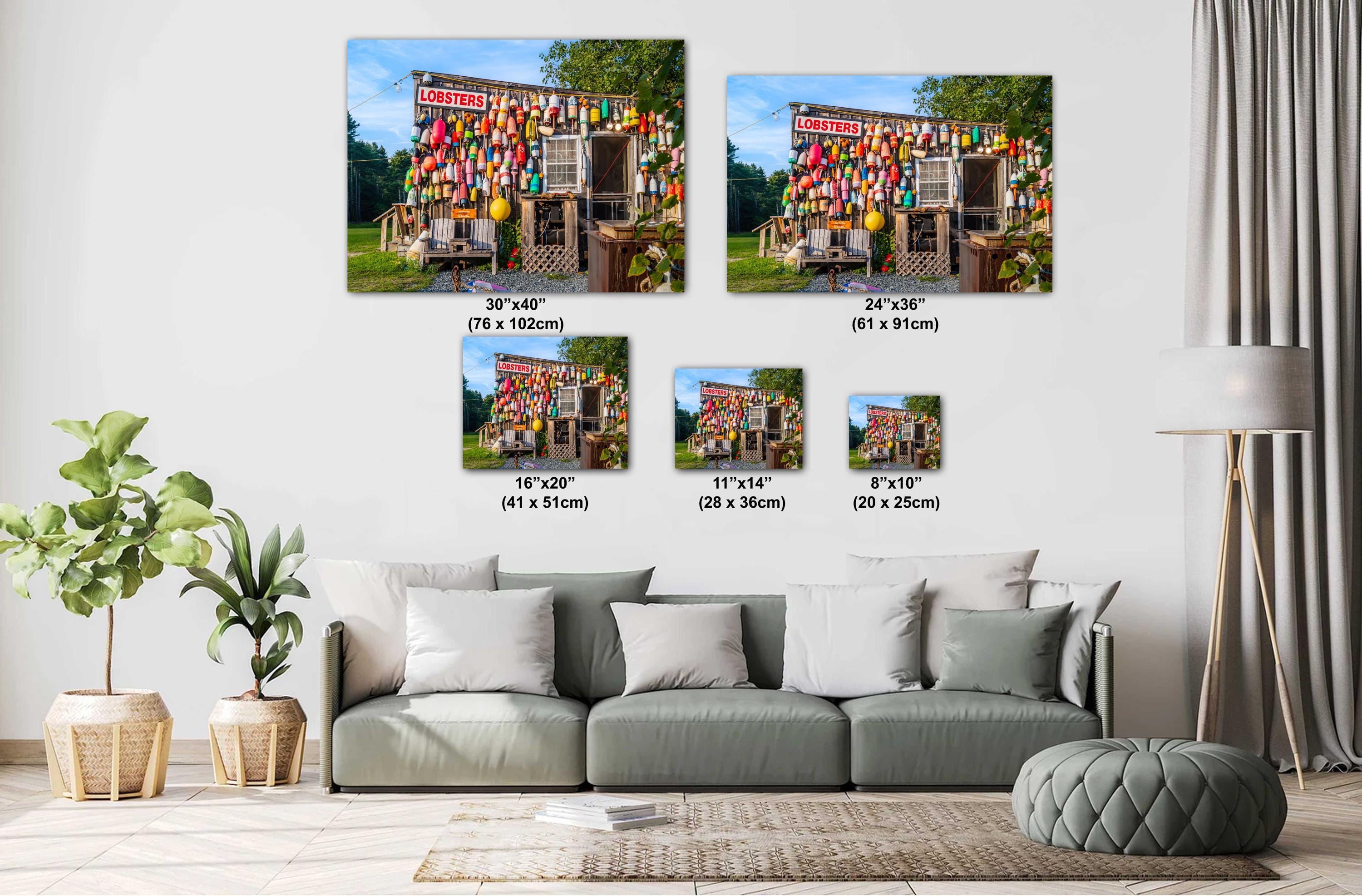 Bar Harbor Maine Print: Happy Clam Shack with Colorful Buoys
