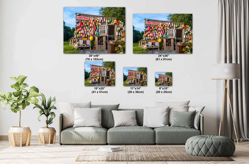 Bar Harbor Maine Print: Happy Clam Shack with Colorful Buoys