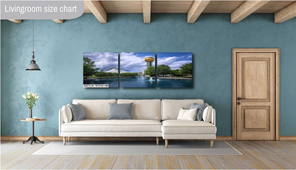 Knoxville World’s Fair Park: Sunsphere Fountain Tennessee Amphitheatre Wall Art Metal Canvas Print Historical Landmark