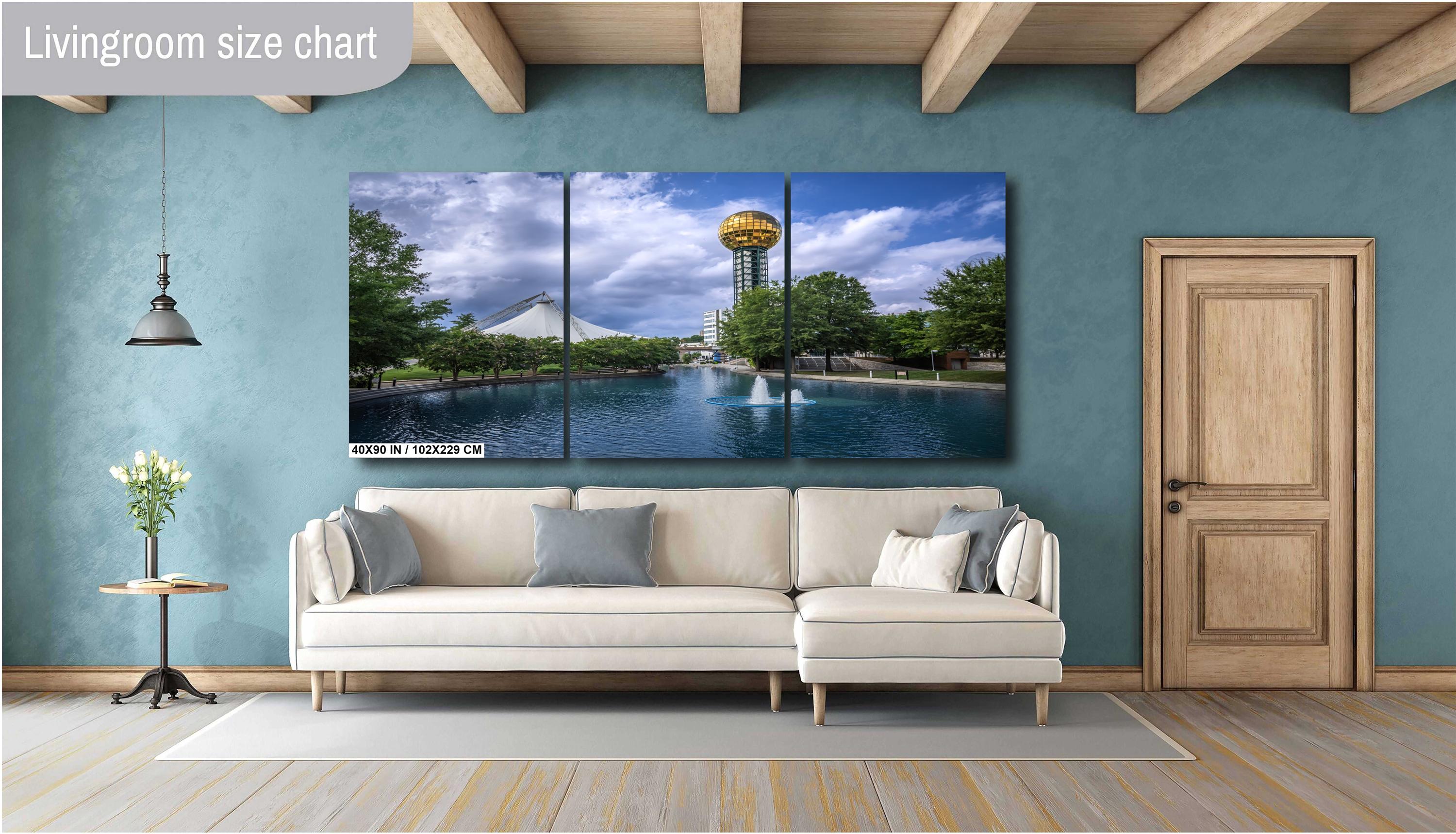 Knoxville World’s Fair Park: Sunsphere Fountain Tennessee Amphitheatre Wall Art Metal Canvas Print Historical Landmark