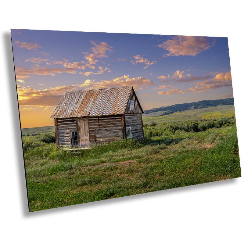 Montana Homestead Print: Rustic Wooden House, White Sulphur Springs Wall Art
