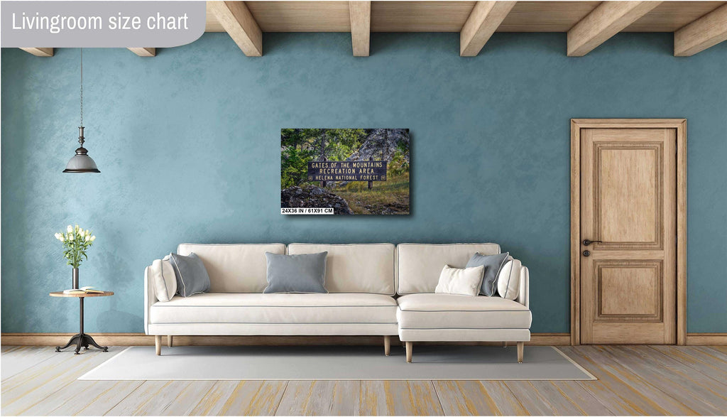 Gates of the Mountains Montana Sign: Helena National Forest Wall Art Print