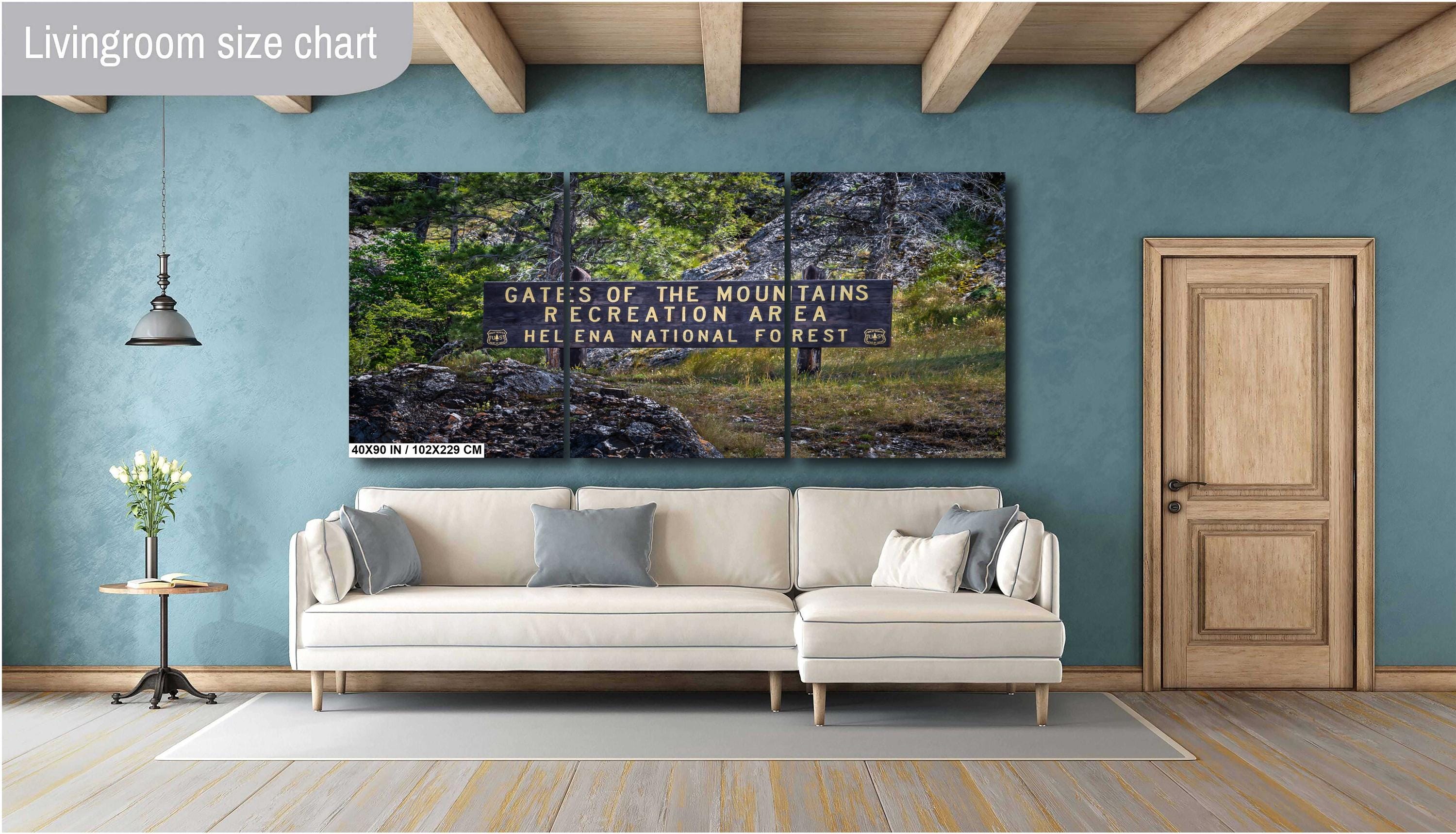 Gates of the Mountains Montana Sign: Helena National Forest Wall Art Print