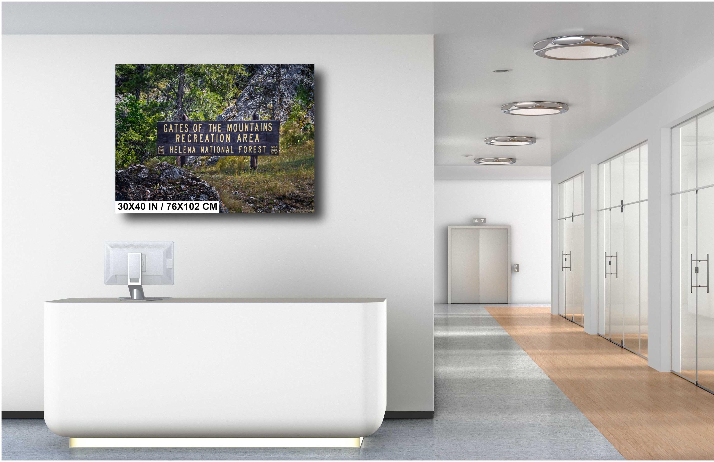 Gates of the Mountains Montana Sign: Helena National Forest Wall Art Print
