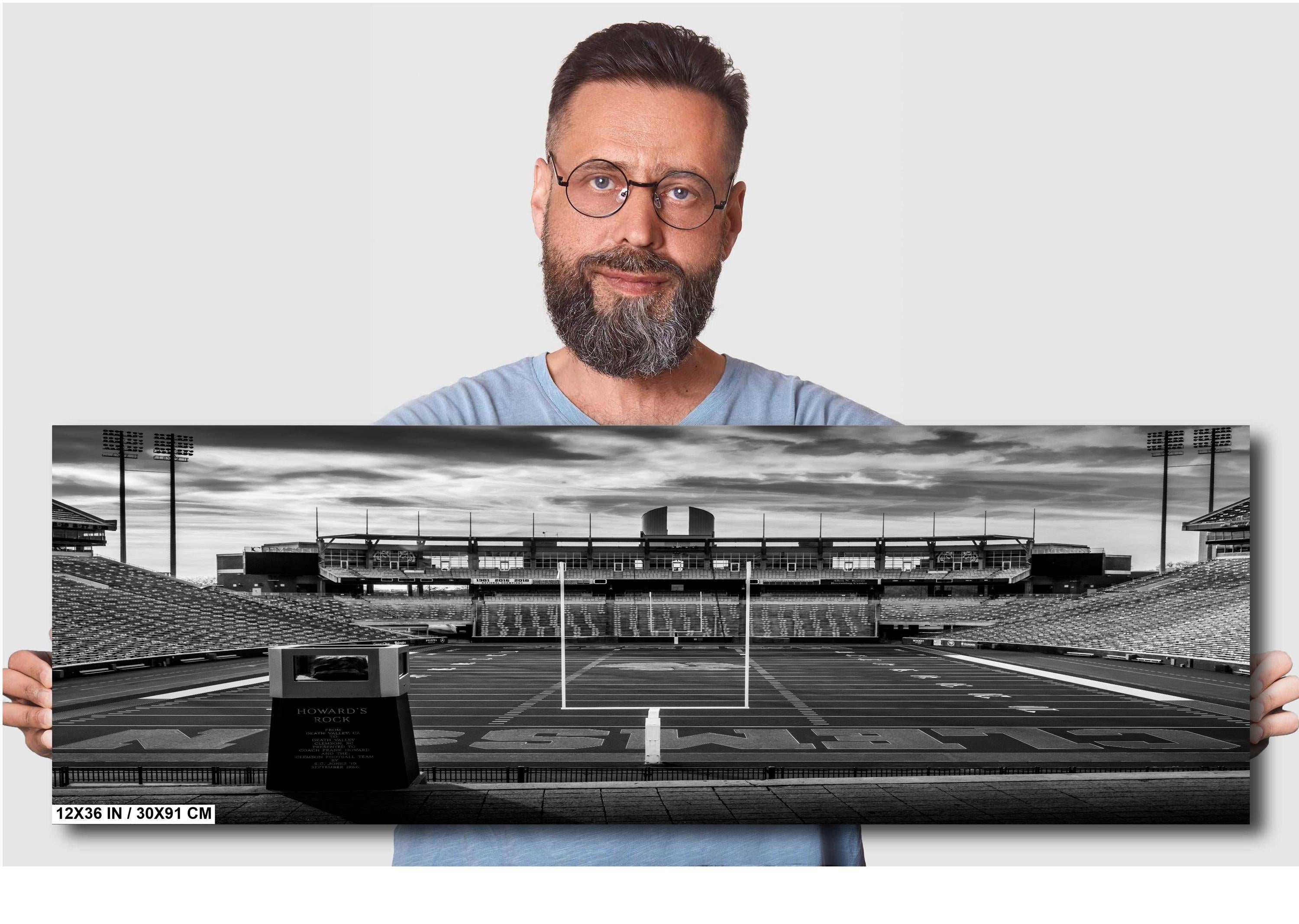 Clemson Tigers Stadium - Black & White Clemson Memorial Stadium Art Print