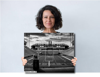 Clemson Tigers Stadium - Black & White Clemson Memorial Stadium Art Print