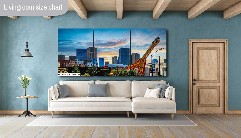 Chicago Hard Rock Cafe Flying V Guitar Illinois Skyline Photography Wall Art