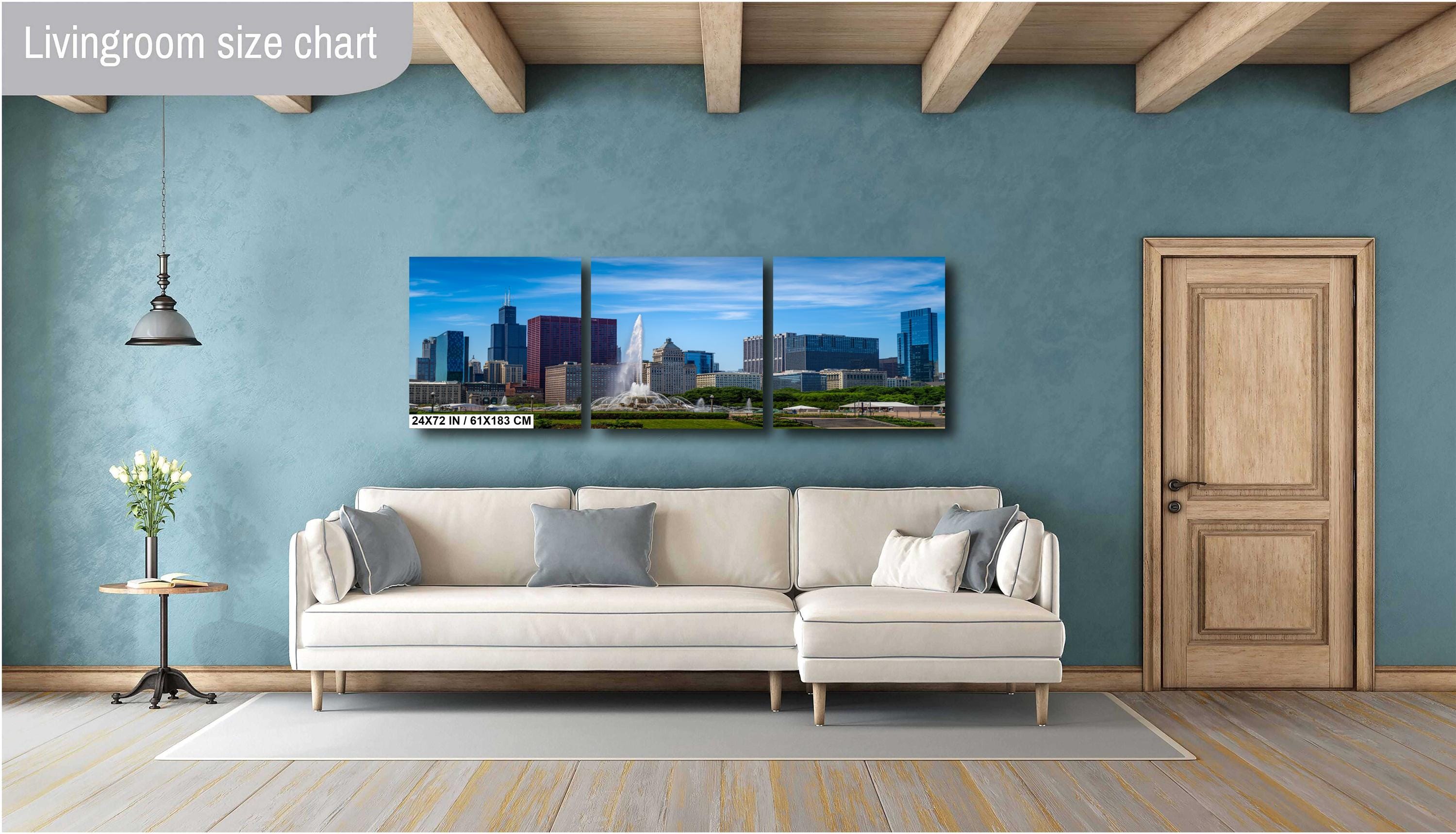 Chicago Buckingham Fountain: Cityscape Skyline Photography Wall Art