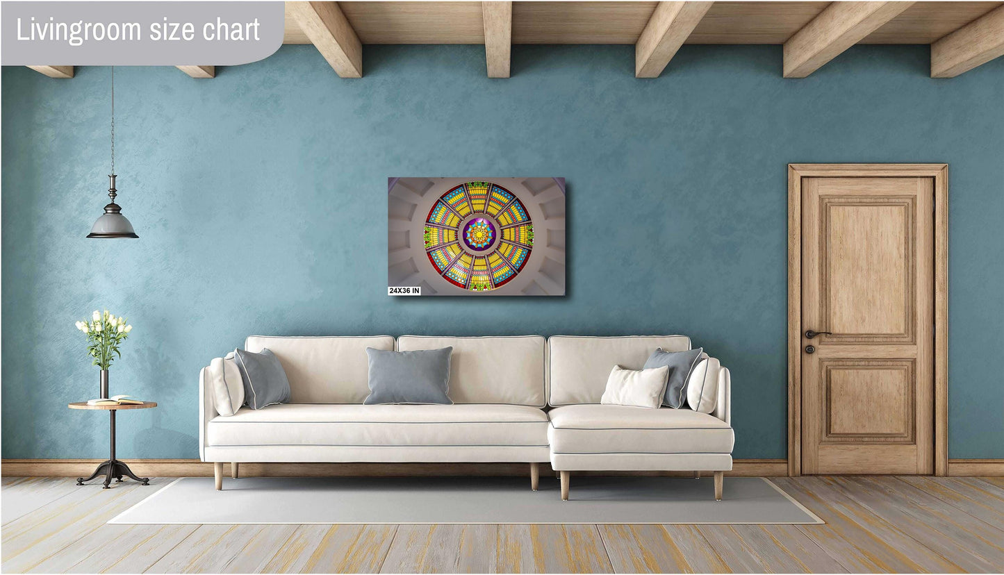 Old Florida Capitol Dome: Print Wall Art Inside Looking Up Shot Historic Dome Interior Tallahassee Metal/Acrylic/Aluminum/Canvas Home Decor