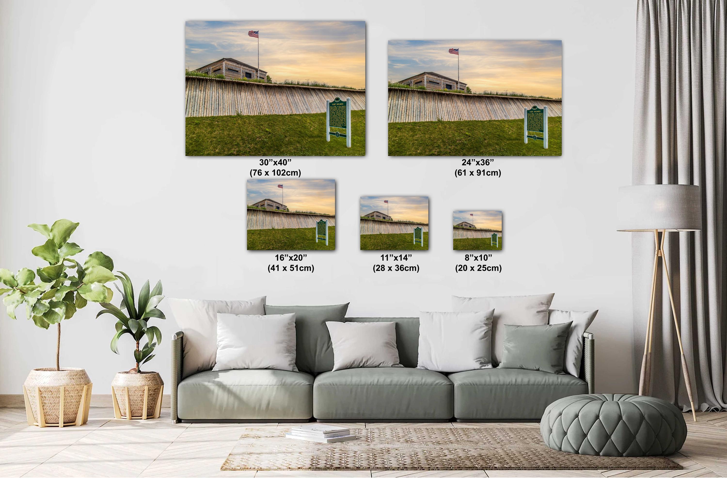 Fort Holmes Sign: Mackinac Island Historical Photography Wall Art