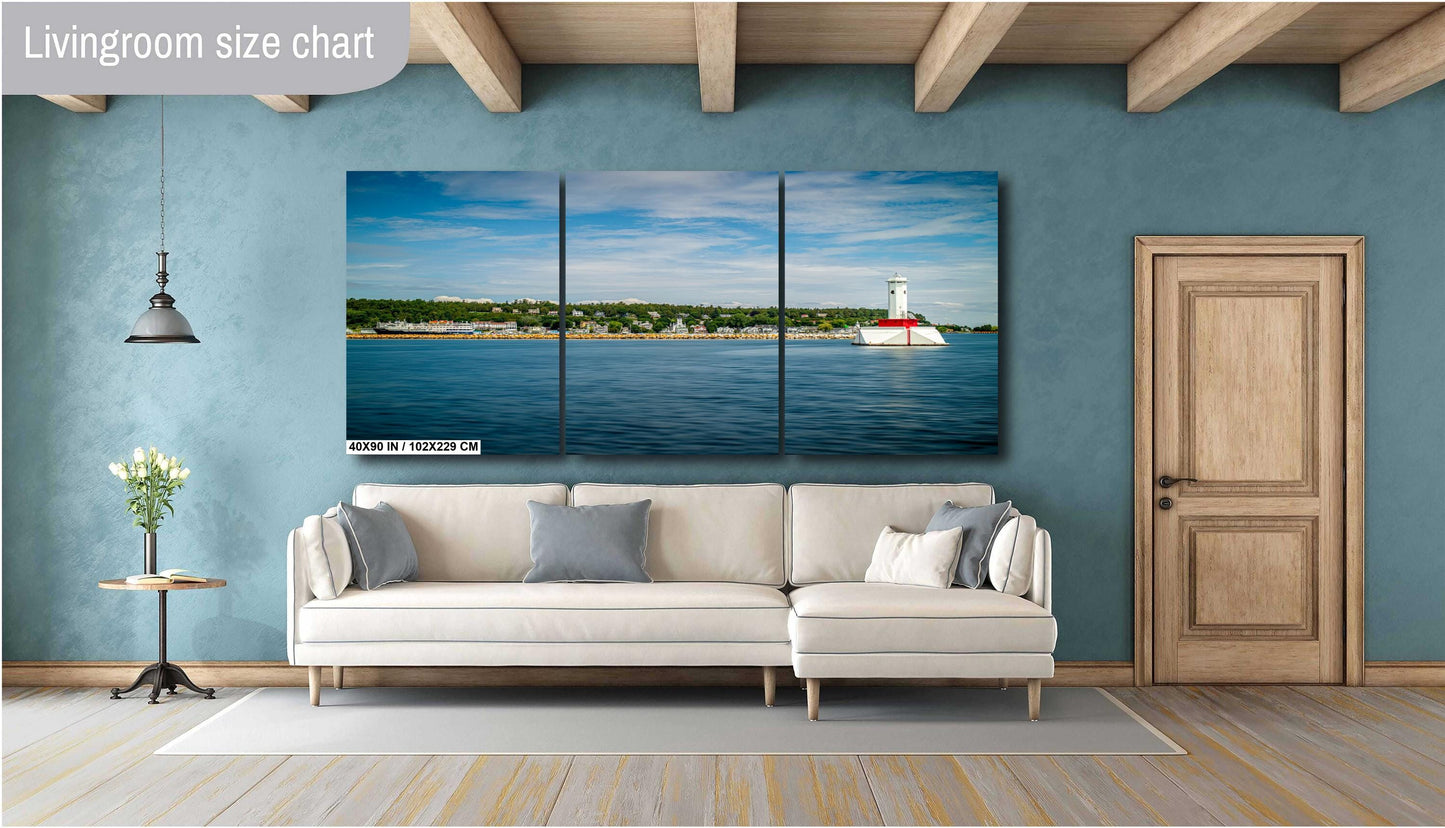 Beacon of the Straits: Wall Art Print Round Island Passage Light Mackinac Island Michigan Nautical Wall Art Metal/Acrylic/Aluminum/Canvas